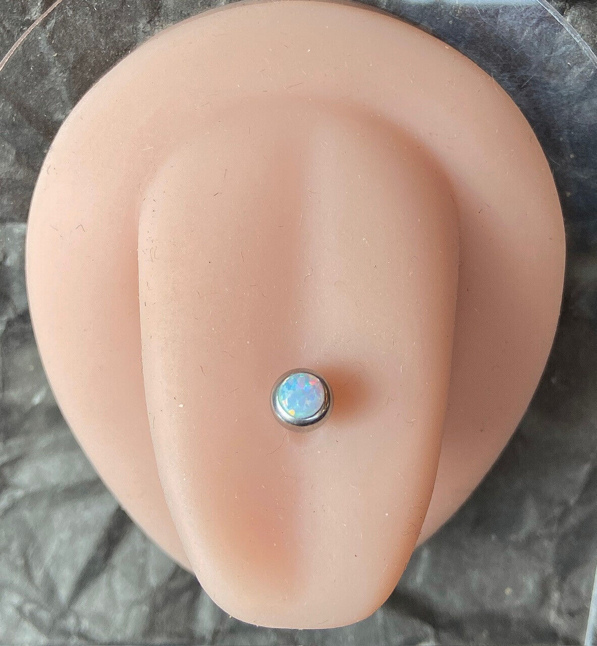1pc Press-Fit Opal Ball 316L Surgical Steel Tongue Ring Barbell Body Jewelry