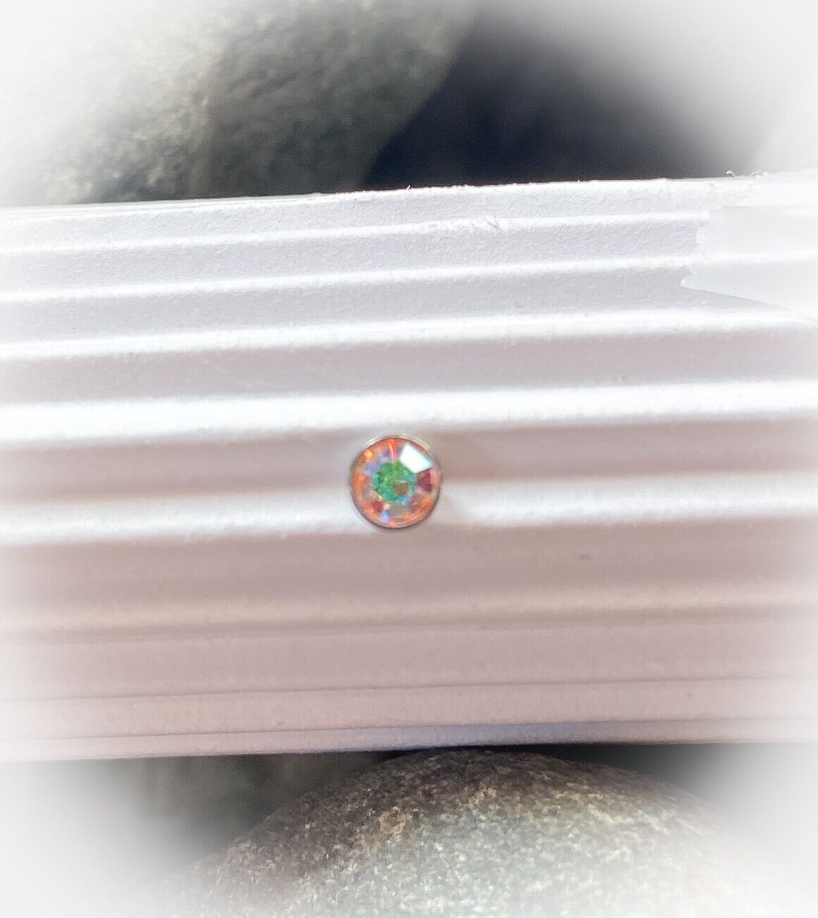 Body Jewelry Replacement Parts - 10pk Steel Internally Threaded 16g CZ Gems (Color: Aurora Borealis)