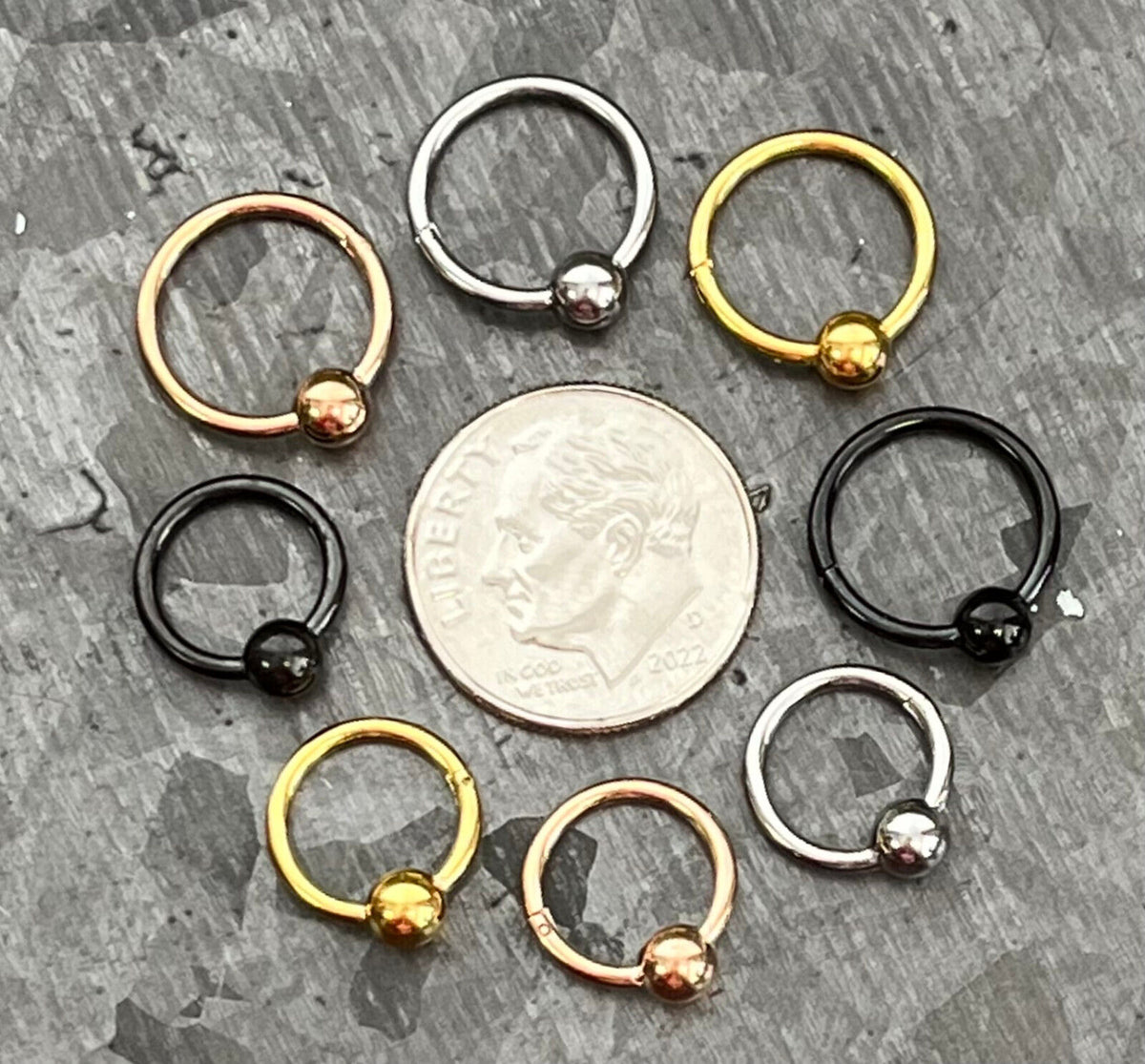 1pc Hinged Segment Captive Bead Ring Septum Clicker Helix Ear Cartilage 16g 10mm
