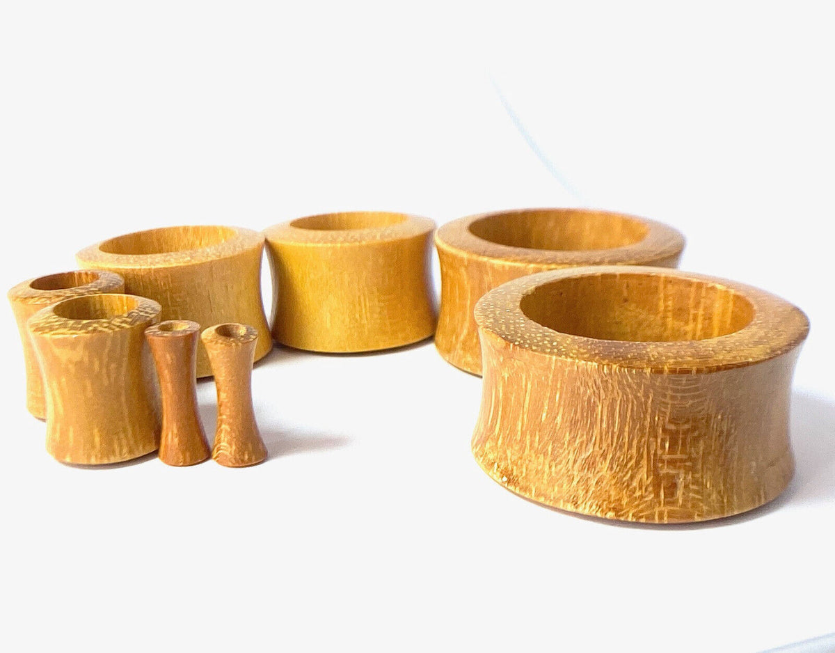 PAIR Jackfruit Wood Tunnels Plugs Organic Earlets Gauges Body Jewelry