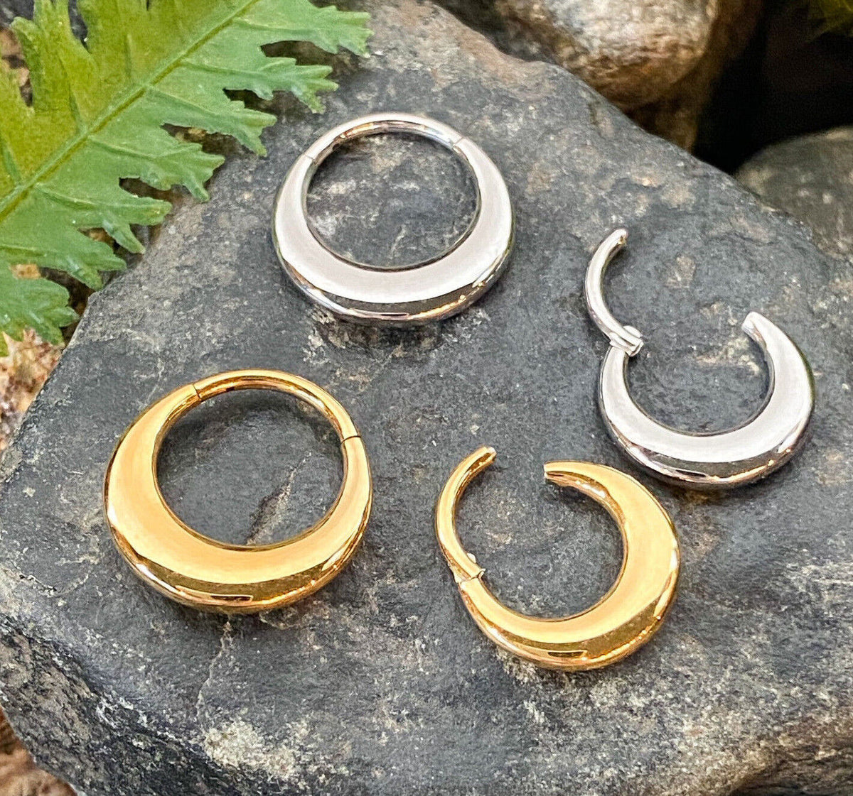 1pc Hollow Thick Hinged Segment Ring 16g Septum Clicker Surgical Steel