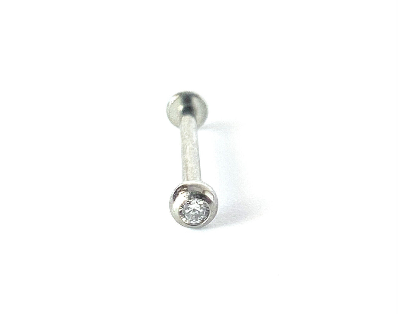 1pc Internally Threaded Grade 23 Solid Titanium Gem Labret, Monroe Stud Lip Ring