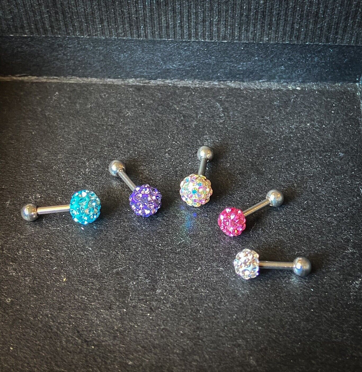 Surgical Steel Tragus Barbell Ring 16g, 1/4"- choose 3, 4 or 5mm Ferido Gem Ball