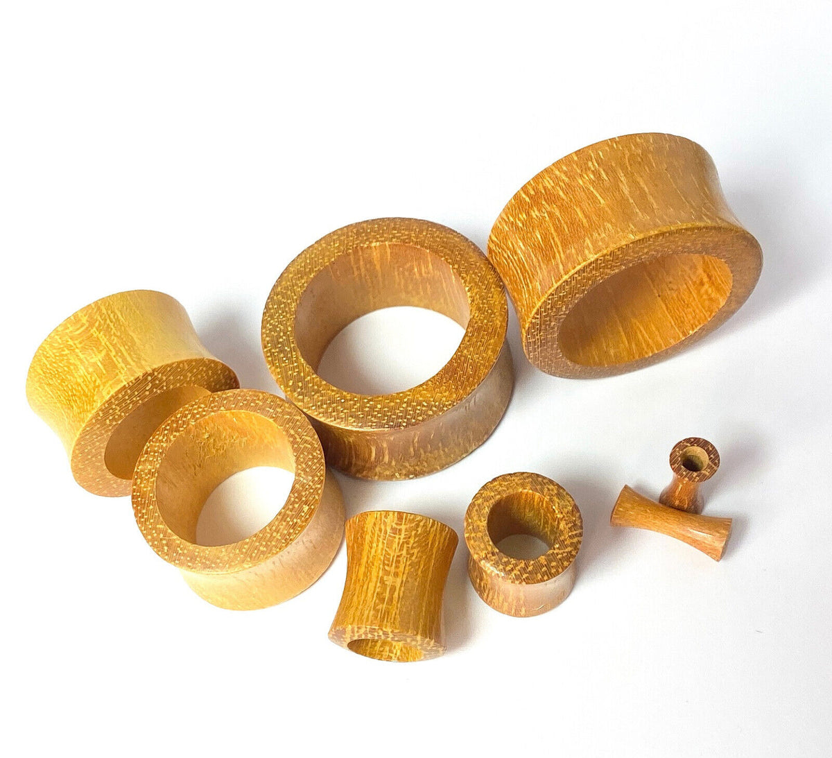 PAIR Jackfruit Wood Tunnels Plugs Organic Earlets Gauges Body Jewelry