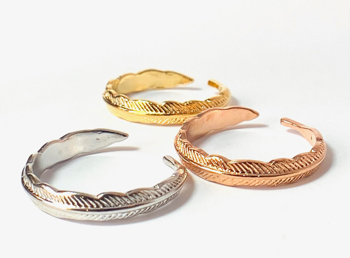 Tribal Feather Adjustable Mid Ring / Toe Ring