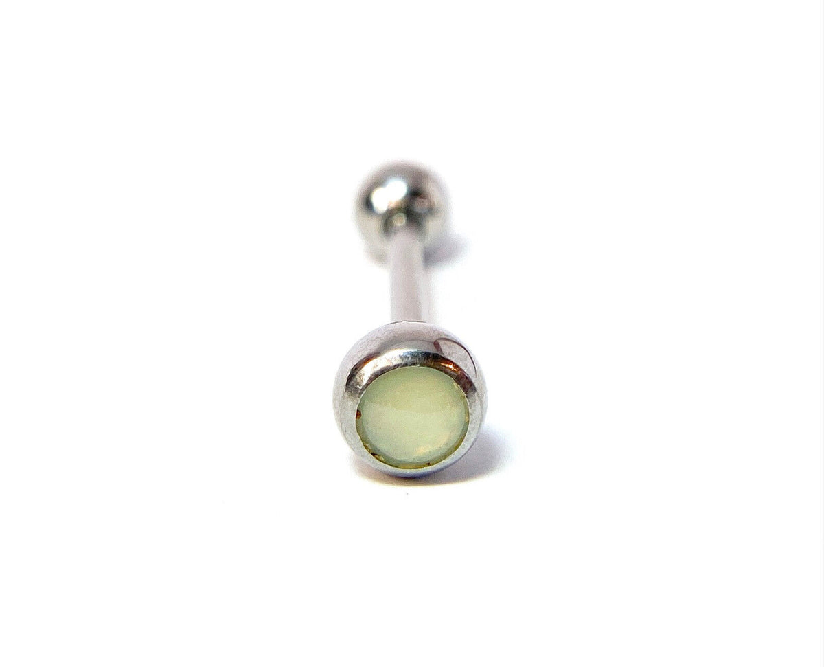 1pc Illuminating Stone Gem Tongue Ring Barbells Tounge Piercing Body Jewelry (Color: Clear)