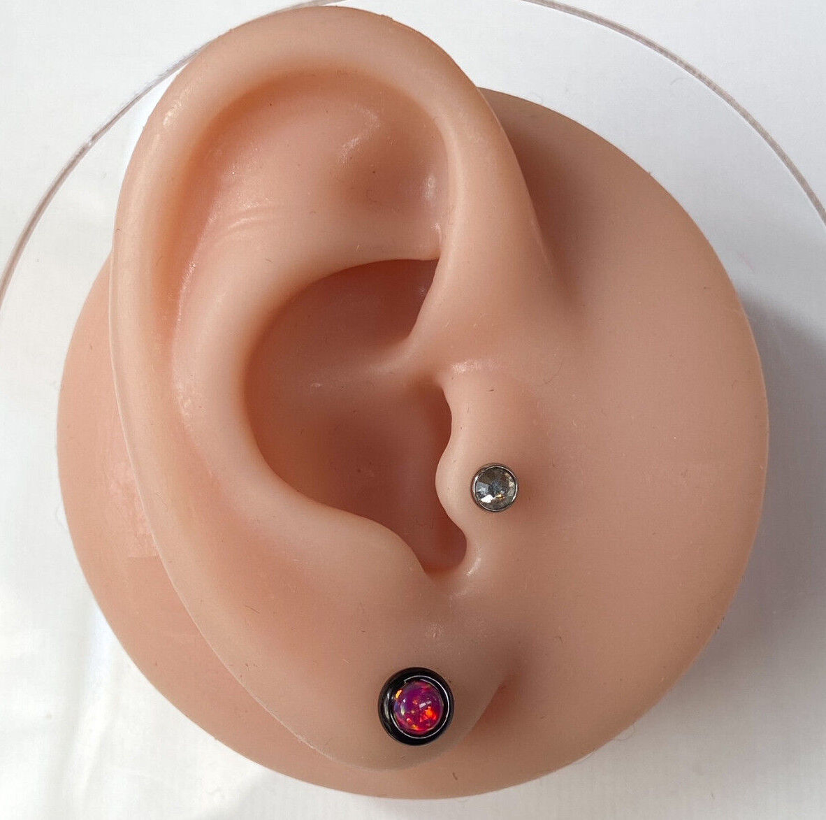 PAIR Bezel Set Opal 316L Surgical Steel Earrings - choose from 18 color combos!