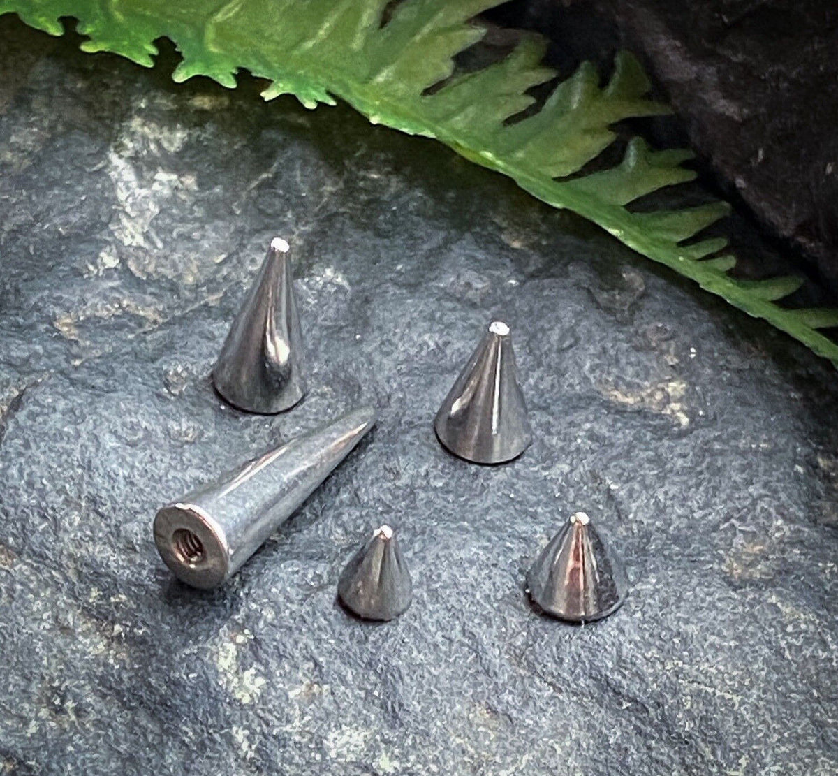 Body Jewelry Replacement Parts - 10pk 316L Surgical Steel Threaded Cones Spikes