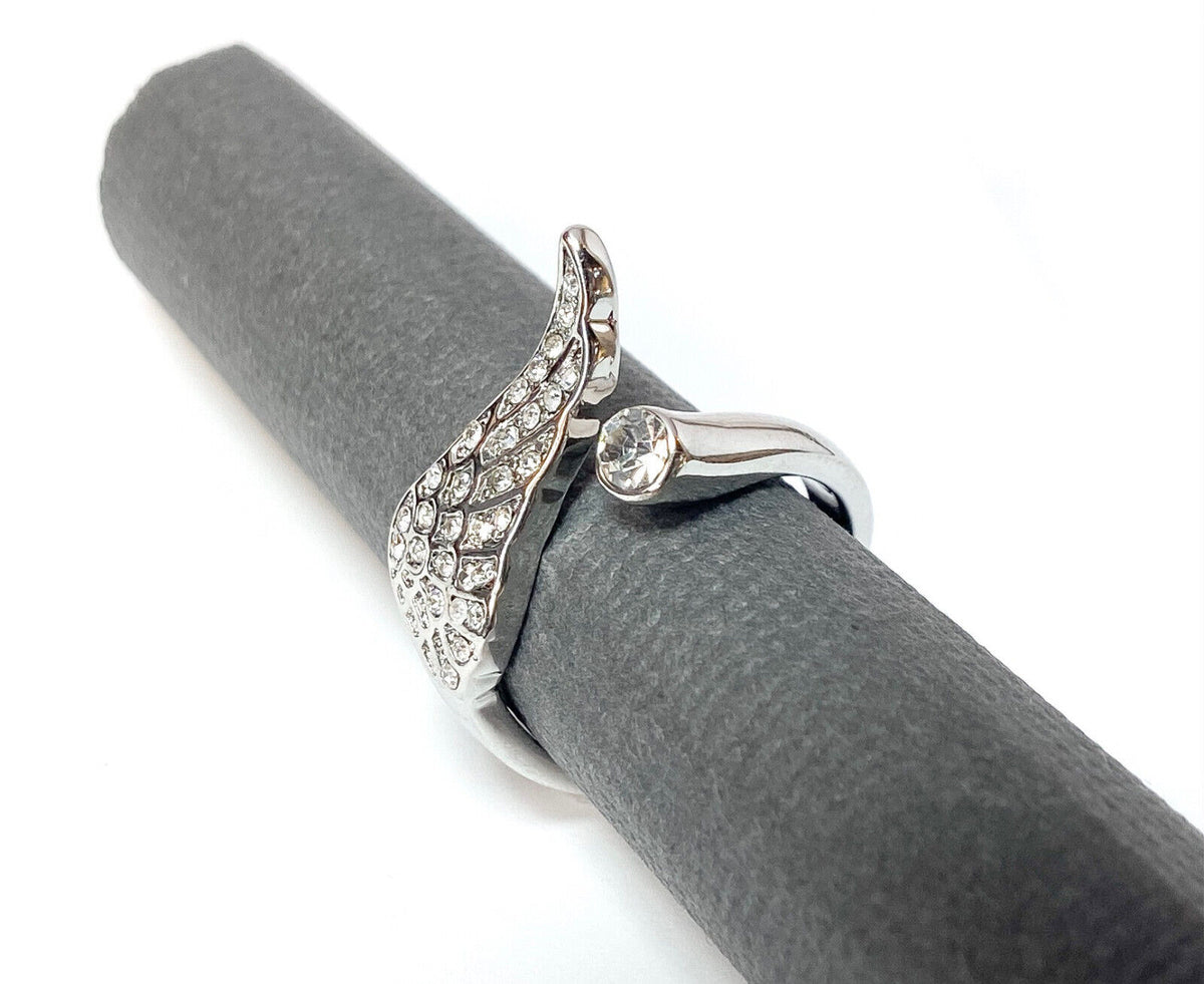 Angel Wing Multi-Paved CZ Gems Adjustable Mid Ring / Toe Ring