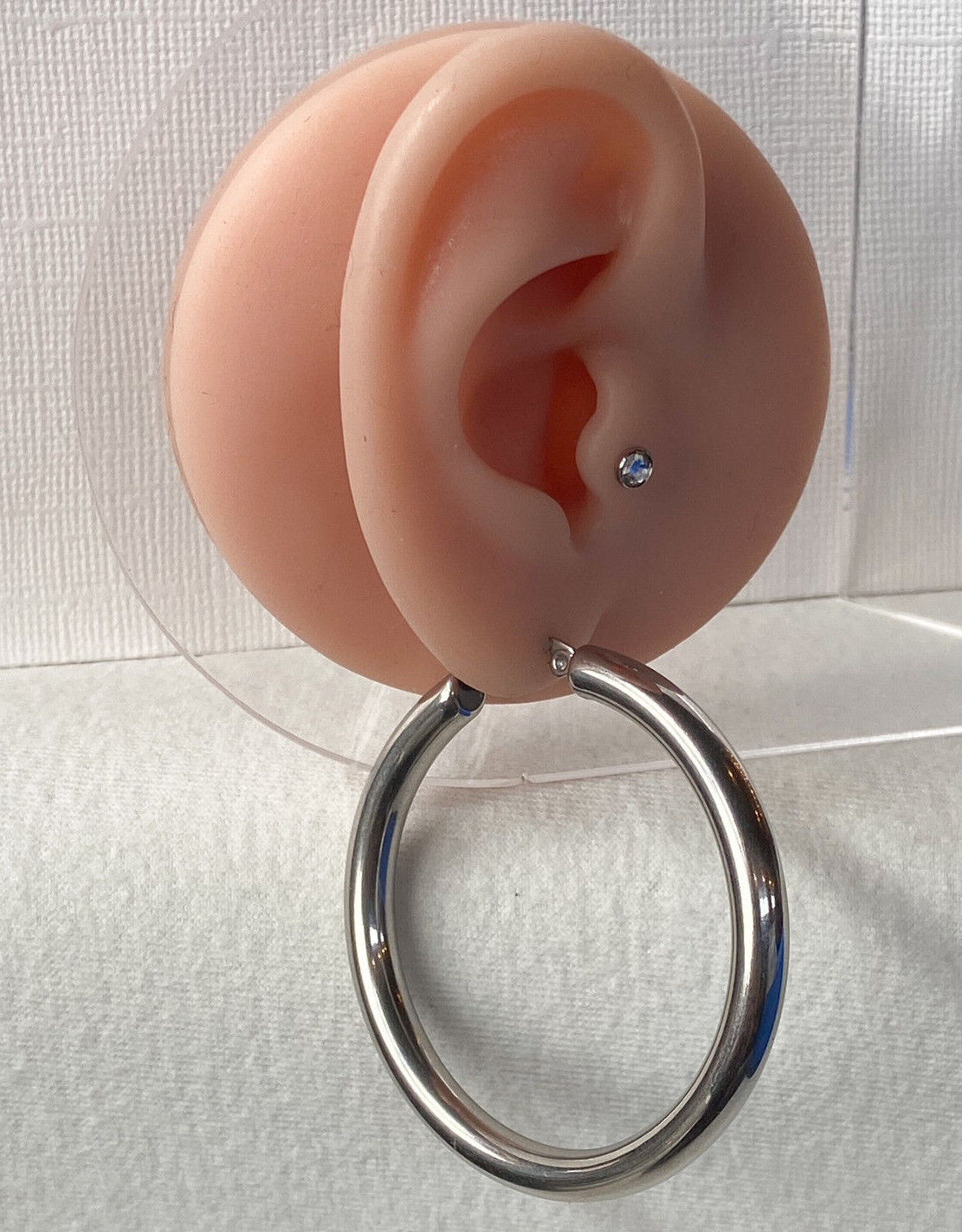 PAIR Thick Hollow Hoop Earrings 316L Stainless Steel 20g