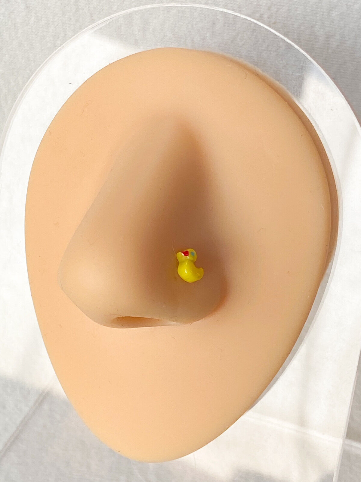 1pc Rubber Duck Nose Ring Ducky Surgical Steel- Choose L-Shaped or Straight Stud