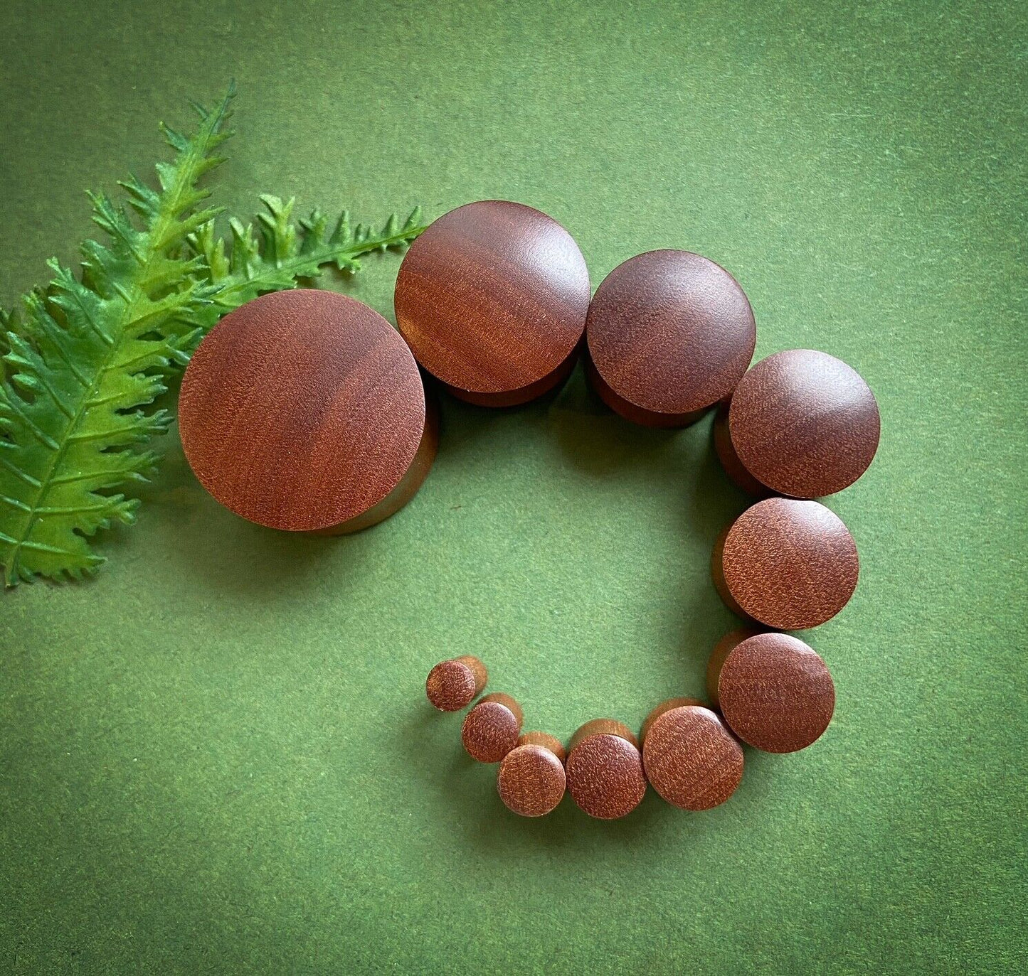 PAIR Red Saba Wood Plugs Organic Earlets Gauges Body Jewelry