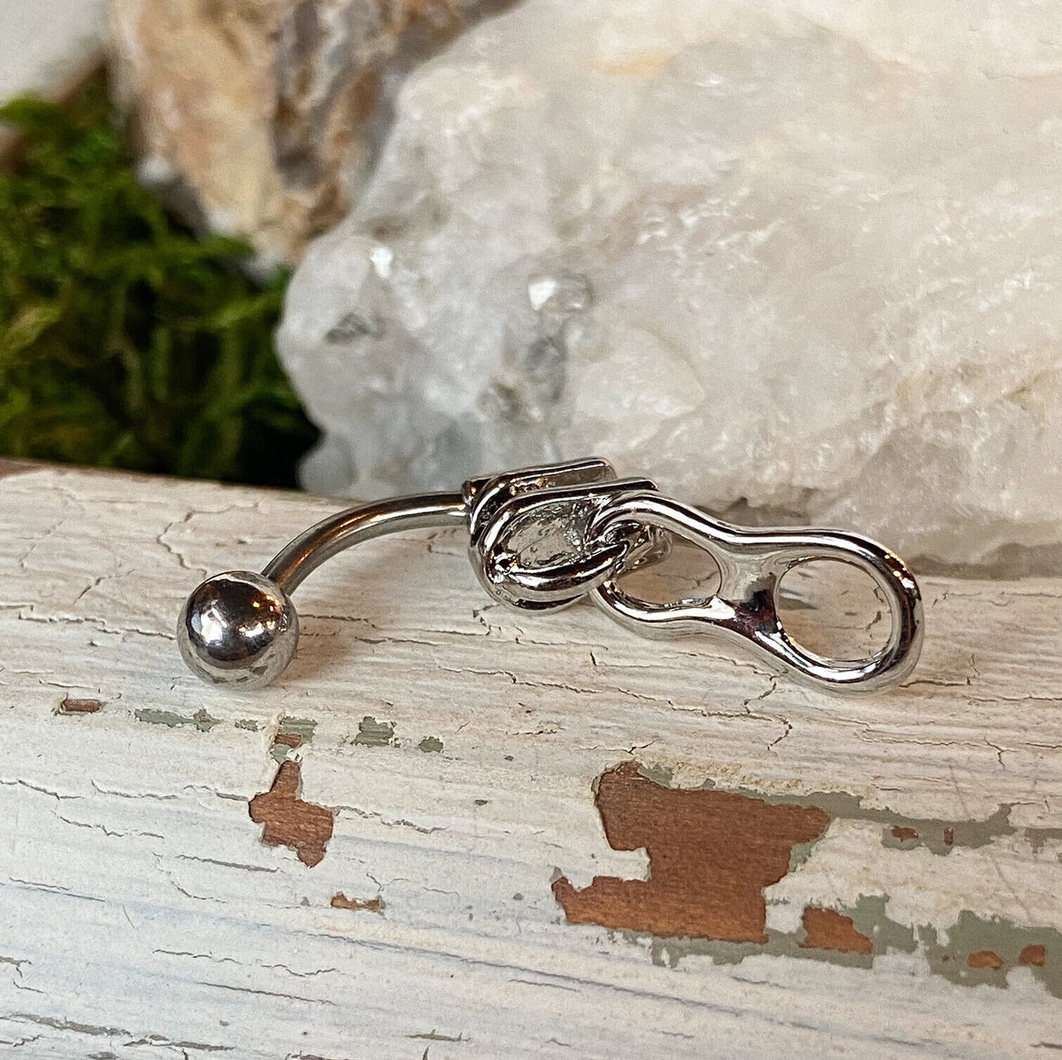 1pc Zipper Belly Ring Navel Piercing Pierced Naval Body Jewelry
