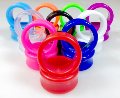 10 PAIR SET - Solid Color Ear Tunnels Plugs Gauges Earlets - up to size 30mm!