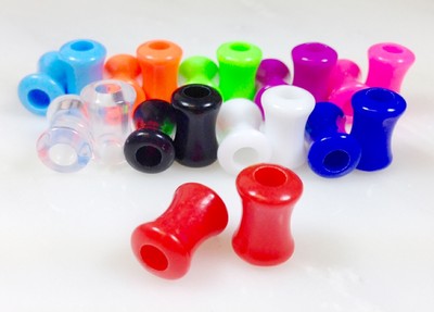 10 PAIR SET - Solid Color Ear Tunnels Plugs Gauges Earlets - up to size 30mm!