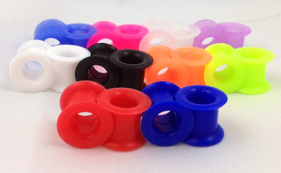 10 PAIR SET - Soft Silicone Ear Tunnels Plugs Gauges Earlets - up to size 50mm!