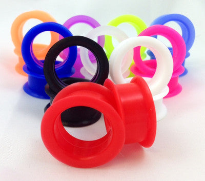 10 PAIR SET - Soft Silicone Ear Tunnels Plugs Gauges Earlets - up to size 50mm!