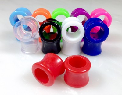 10 PAIR SET - Solid Color Ear Tunnels Plugs Gauges Earlets - up to size 30mm!