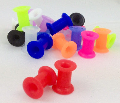 10 PAIR SET - Soft Silicone Ear Tunnels Plugs Gauges Earlets - up to size 50mm!
