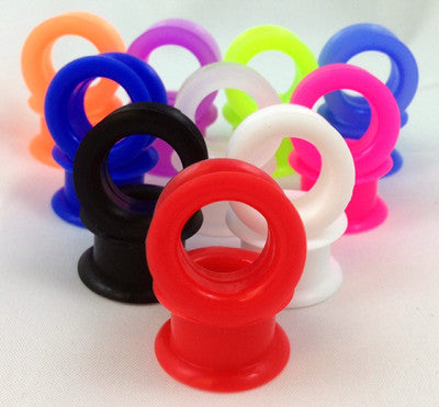 10 PAIR SET - Soft Silicone Ear Tunnels Plugs Gauges Earlets - up to size 50mm!