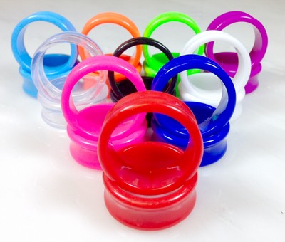 10 PAIR SET - Solid Color Ear Tunnels Plugs Gauges Earlets - up to size 30mm!