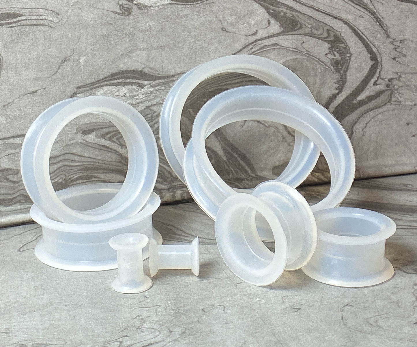 PAIR Soft Silicone Ear Tunnels Plugs - choose from 10 colors up to size 50mm!