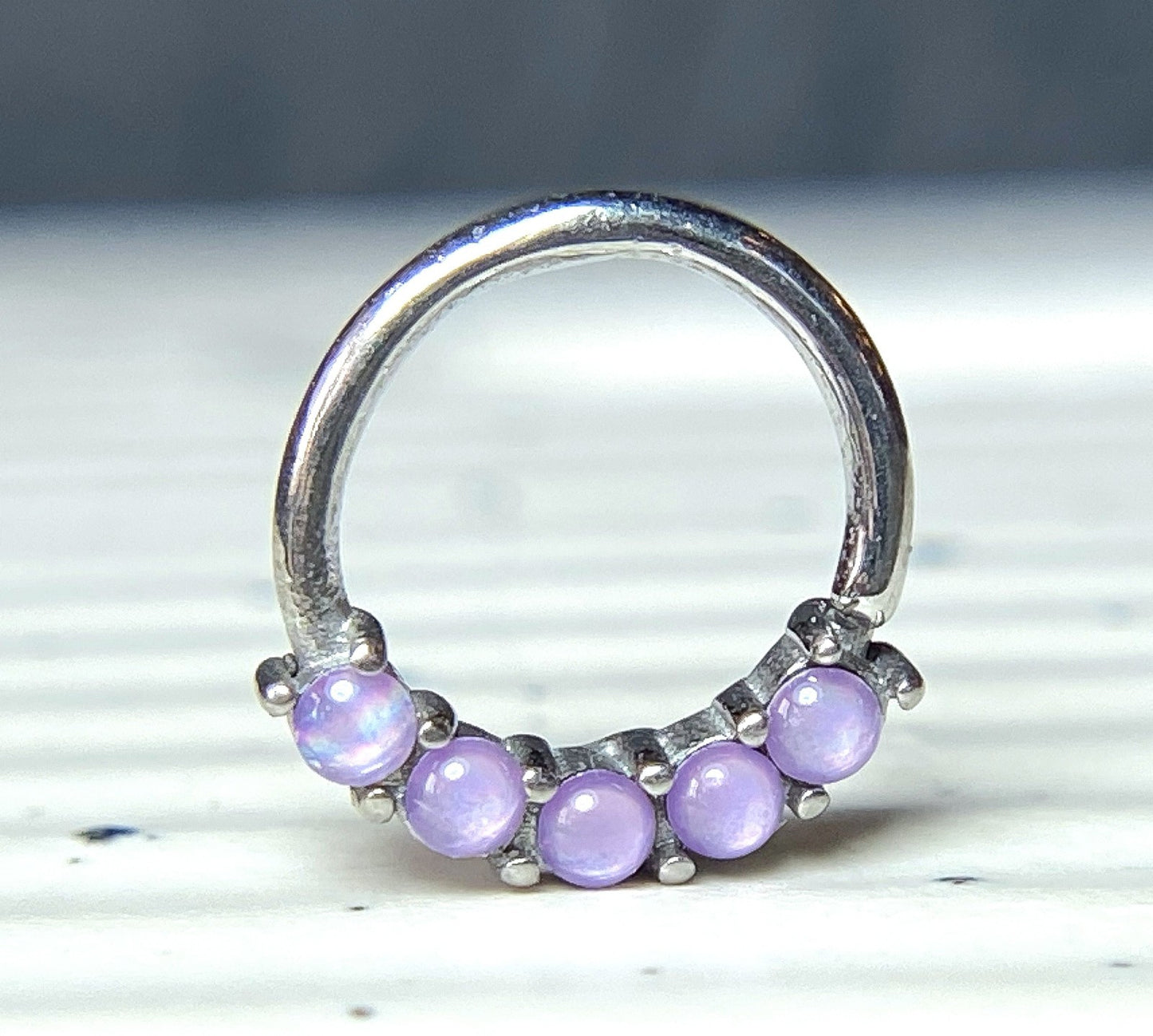 1pc Bendable 5 Illuminating Stone Hoop Septum Ring Cartilage Daith Helix Tragus