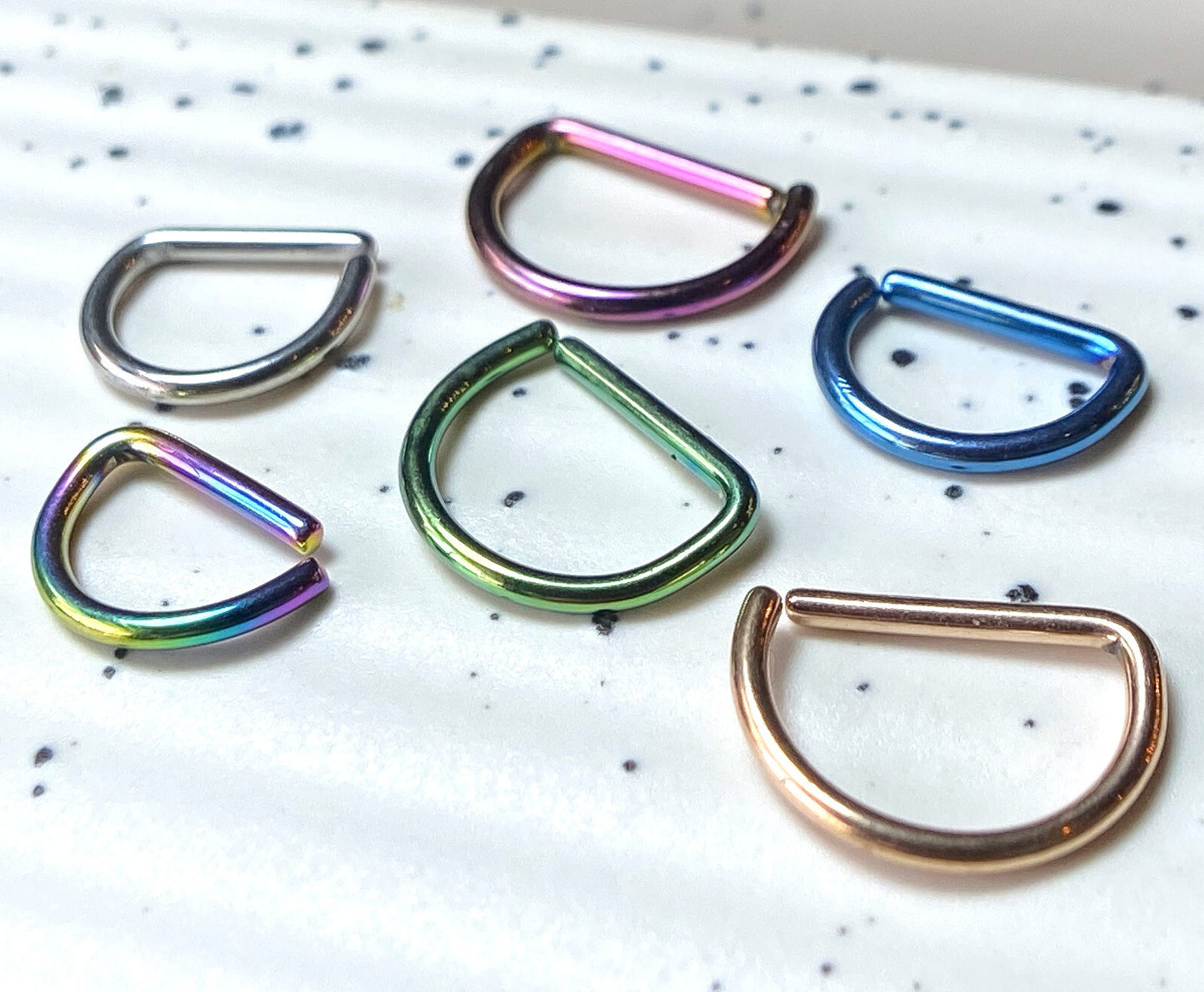D-Shaped 16g Cartilage Rook Daith Helix Tragus Septum Nose Hoop Ring