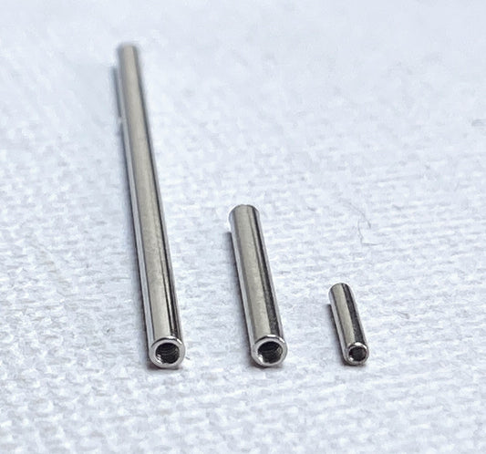 Body Jewelry Replacement Parts - 10pk Internally Threaded Solid Titanium Barbell