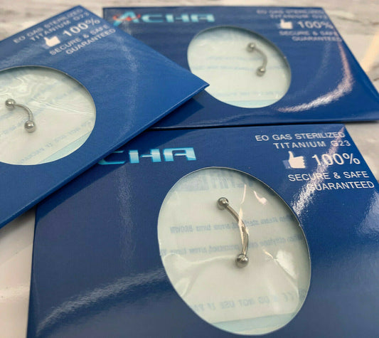 1pc Pre-Sterile Curved Barbell Eyebrow Ring Ring Grade 23 Titanium Body Jewelry