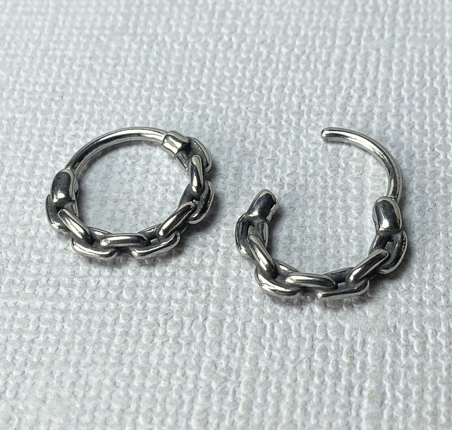 1pc Chain Links Style Hinged Segment Ring Septum Clicker 316L Surgical Steel