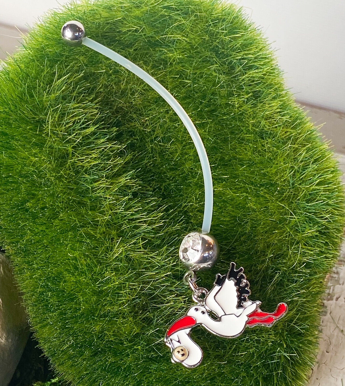 2" Bioflex Pregnancy Belly Ring Delivery Stork Maternity Navel Naval
