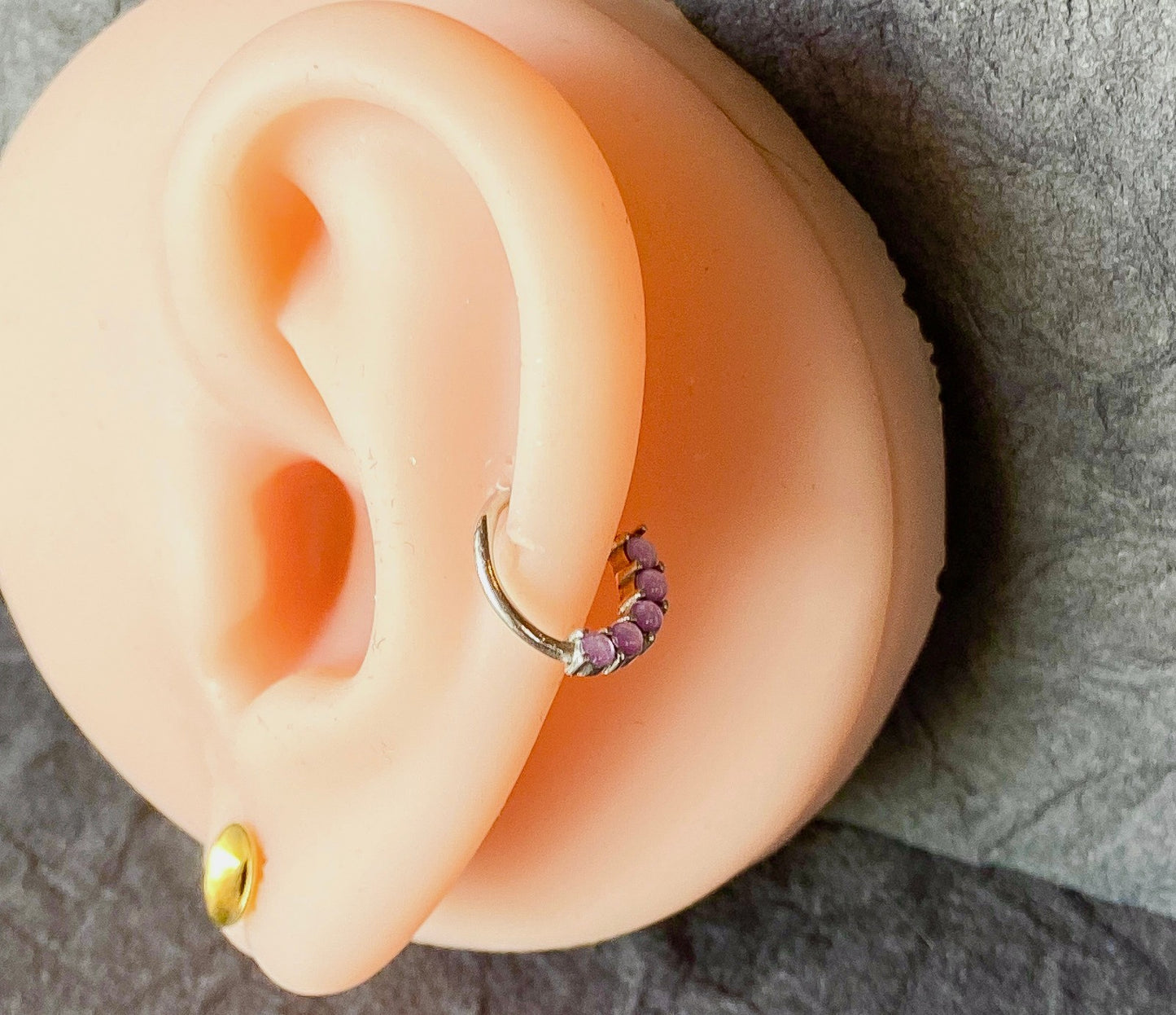 1pc Bendable 5 Illuminating Stone Hoop Septum Ring Cartilage Daith Helix Tragus