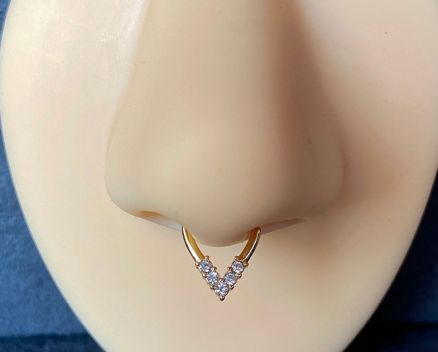 1pc Pear Shaped Bendable Hoop CZ Gem Ring Septum Daith Rook Tragus Ear Cartilage