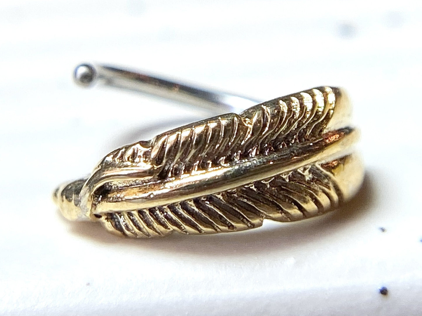 1pc Bendable Feather Nose Hoop / Cartilage Ring Rook Daith Helix Tragus