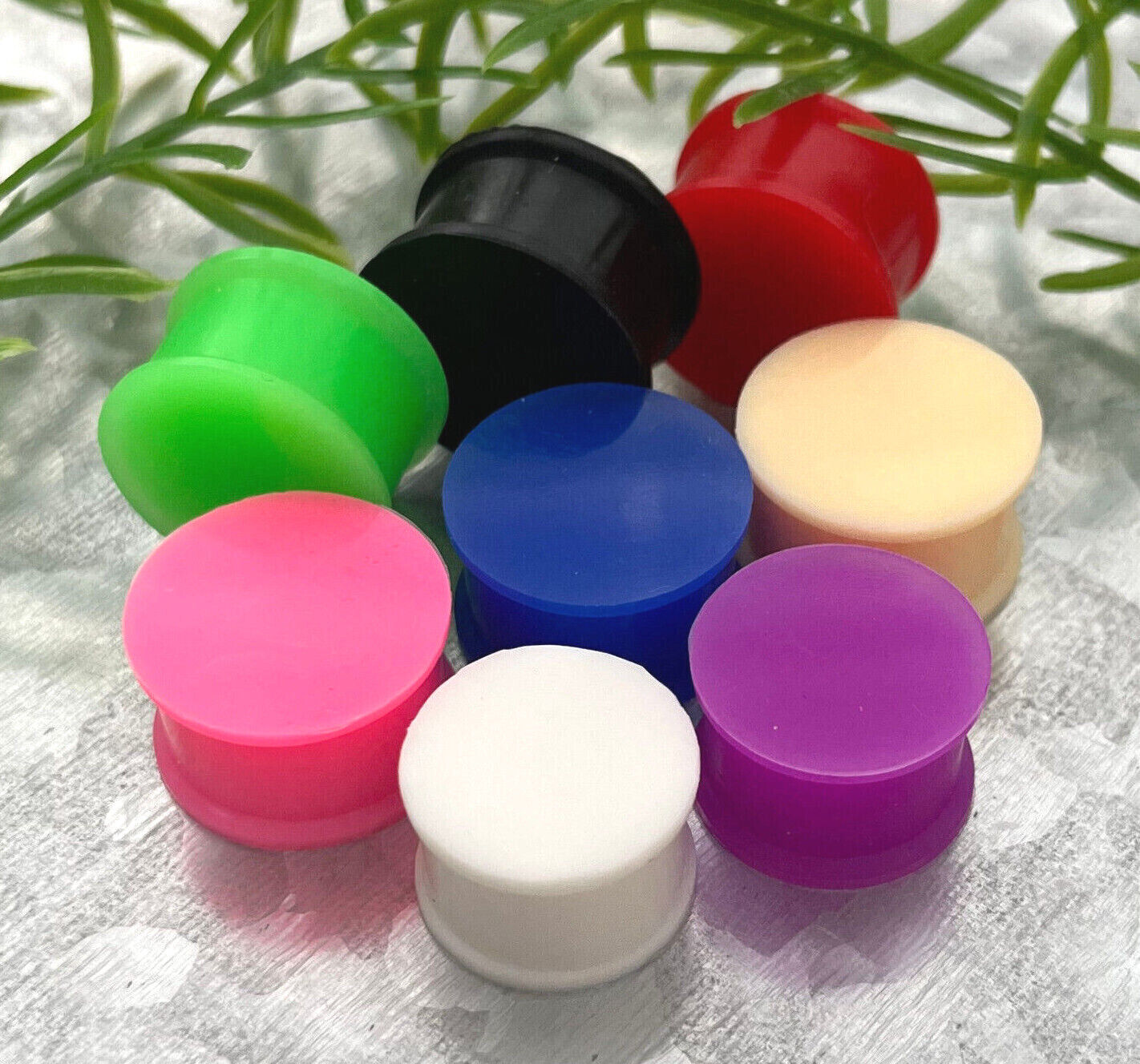 PAIR Solid Silicone Plugs Earlets Gauges 8g 6g 4g 2g 0g 00g + large sizes to 2"