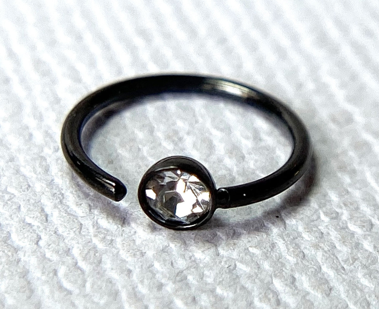 1pc Bendable Steel Gem Nose Hoop / Cartilage Ring Rook Daith Helix Tragus