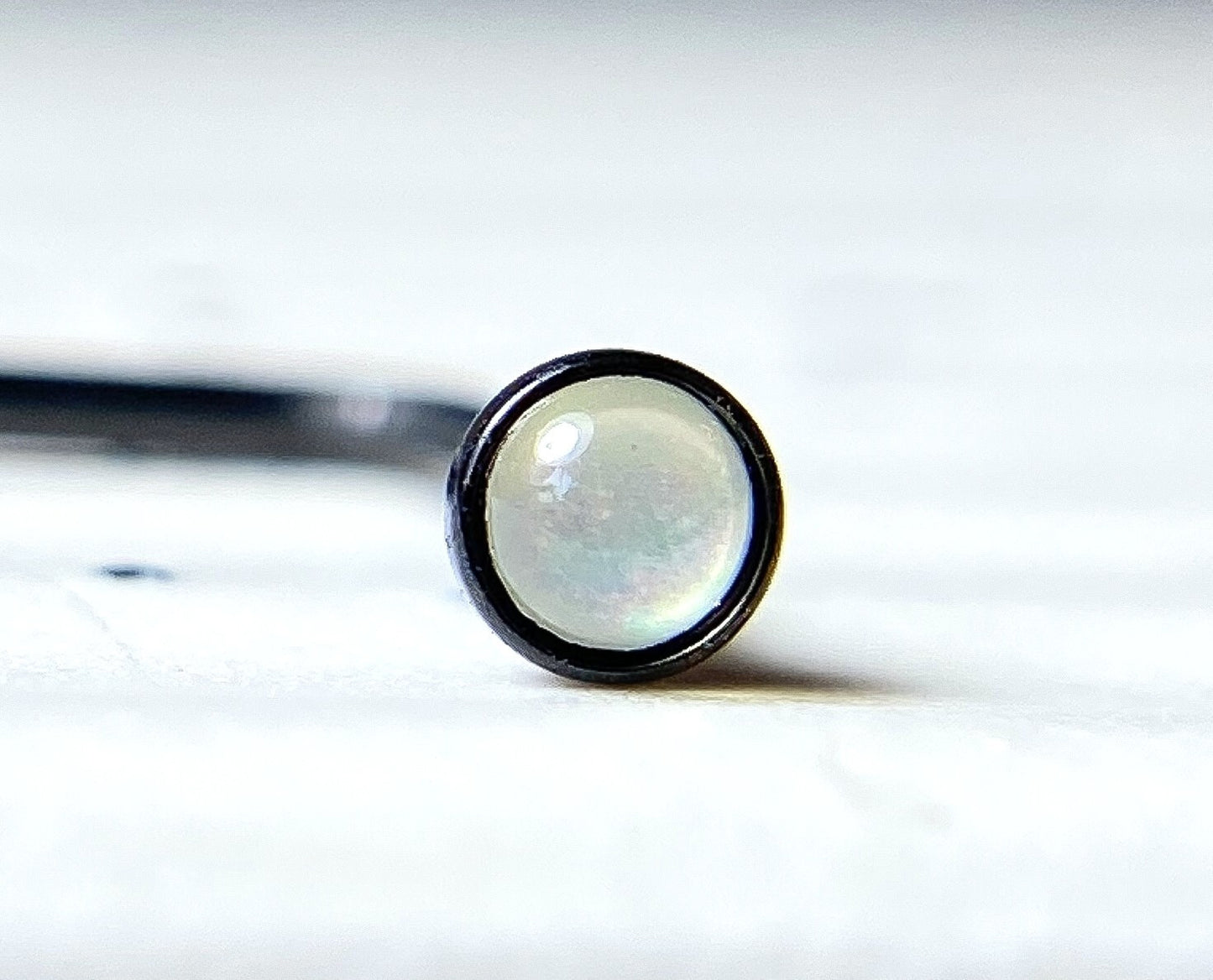 1pc Illuminating Stone L-Bend Nose Ring Piercing Jewelry 20g Nostril Stud Screw