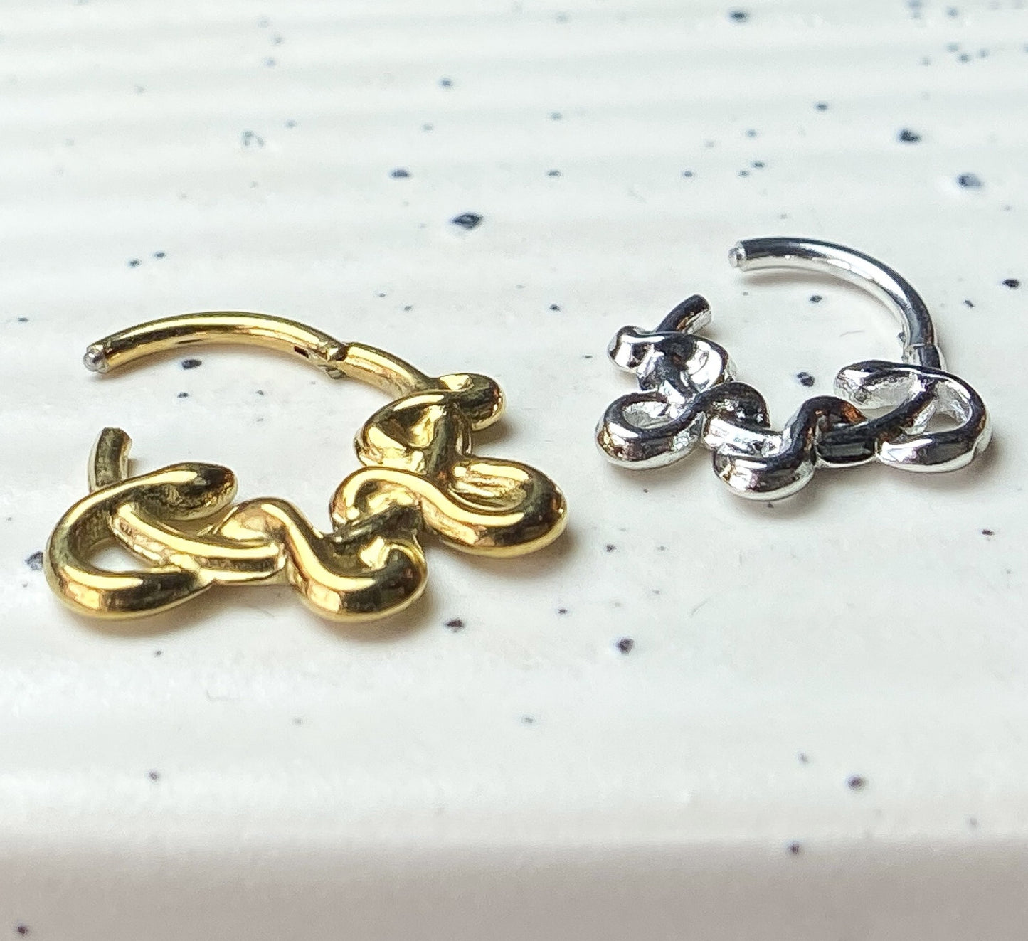 1pc Twisted Snake Hinged Segment Ring Helix Septum Clicker Body Jewelry