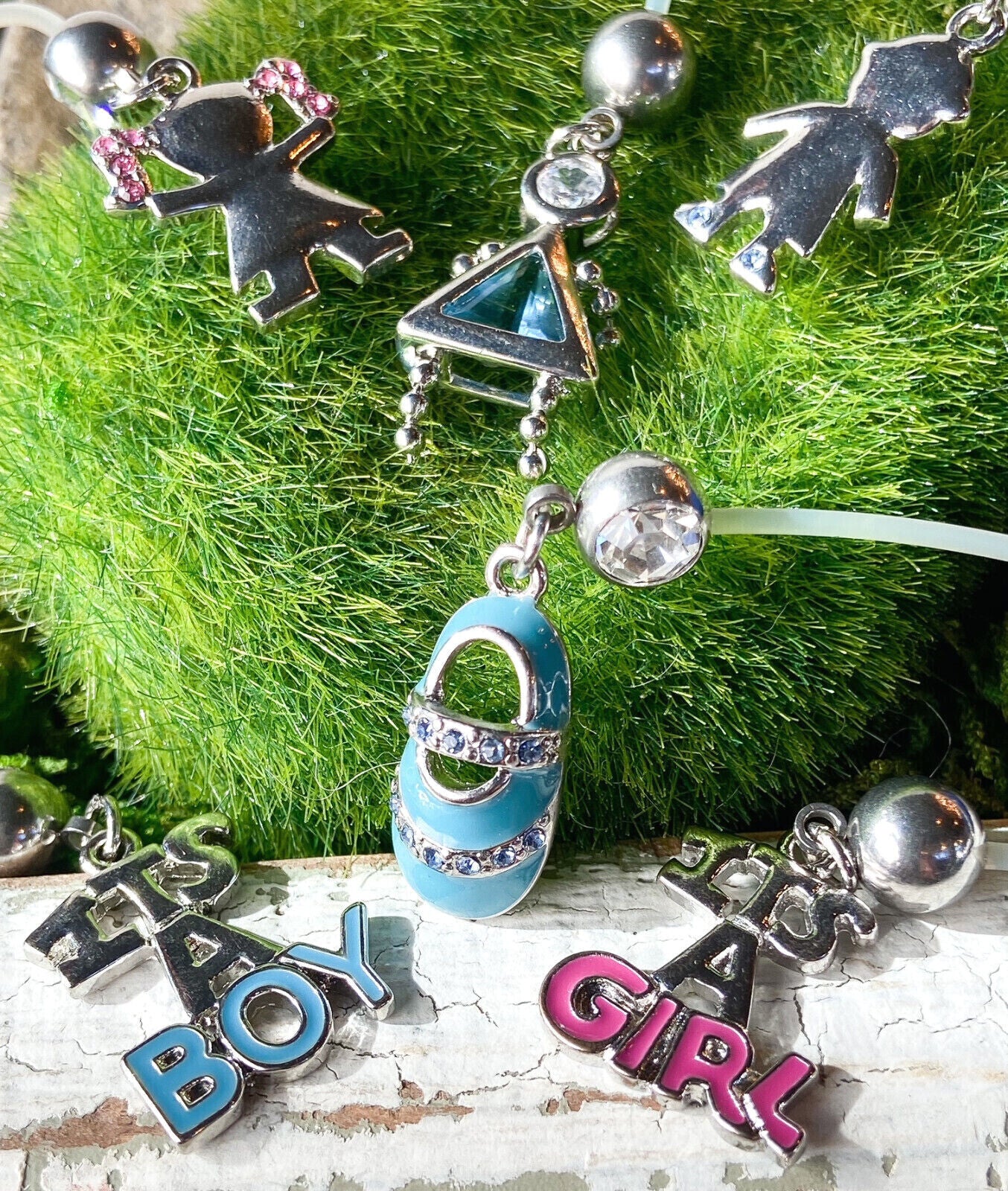 2" Bioflex Pregnancy Belly Ring It's a Boy/Girl Maternity Navel Naval
