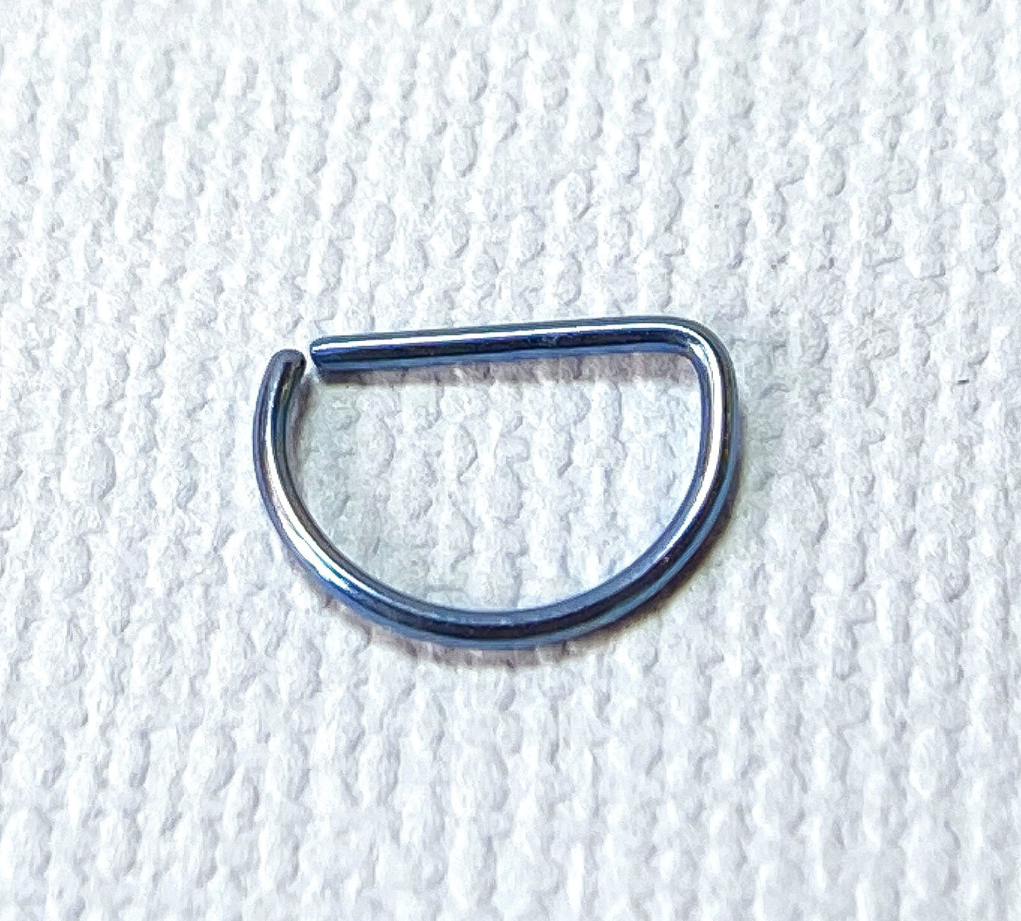 D-Shaped Titanium 20g Cartilage Rook Daith Helix Tragus Septum Nose Hoop Ring