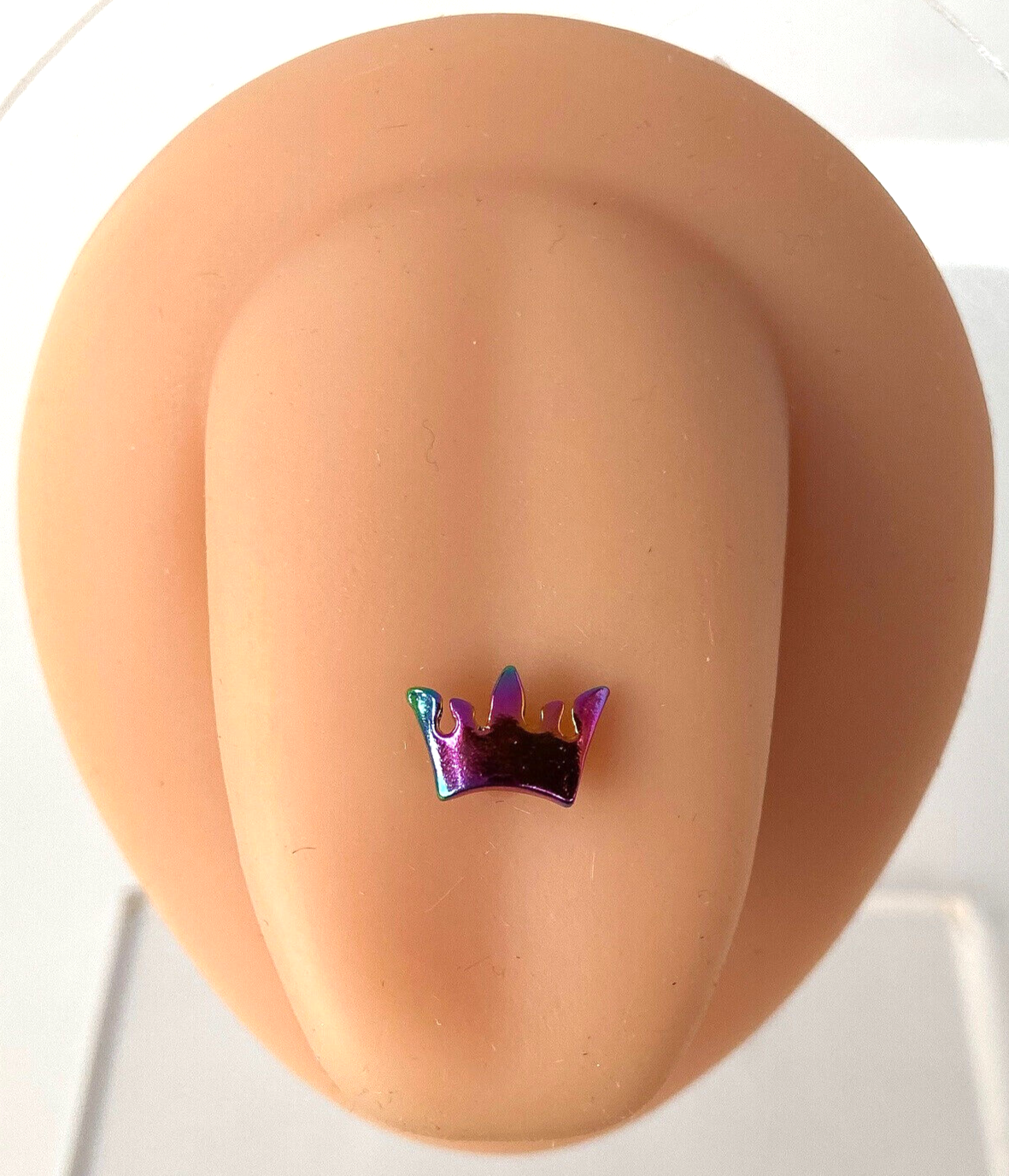 1pc Crown Design Tongue Ring Titanium Anodized 14g Tounge Barbell Body Jewelry