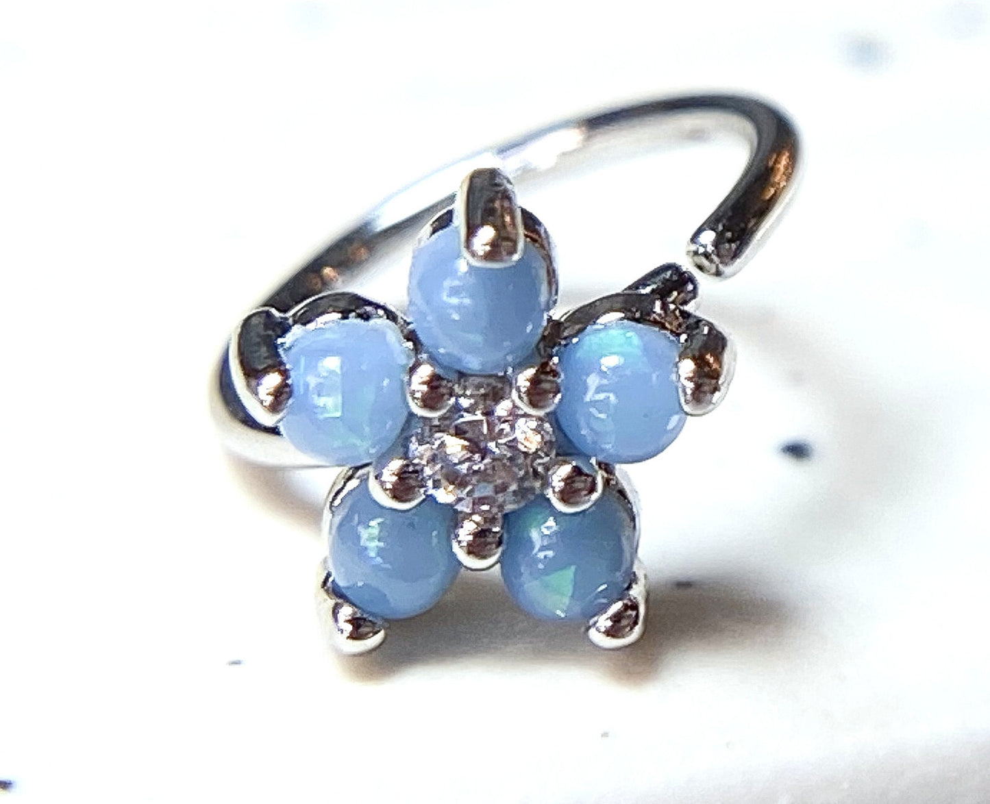 1pc Opal Glitter Flower Hoop Nose / Cartilage Ring Rook Daith Helix Tragus