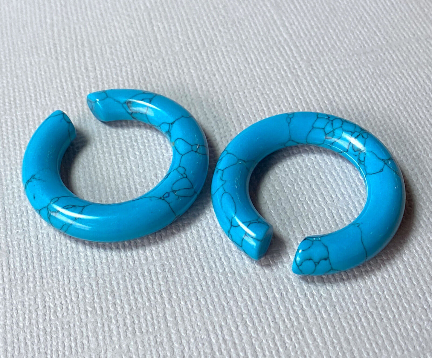 PAIR Turquoise Stone Hanger Ear Weight Plug Gauge Tunnel Organic Body Jewelry