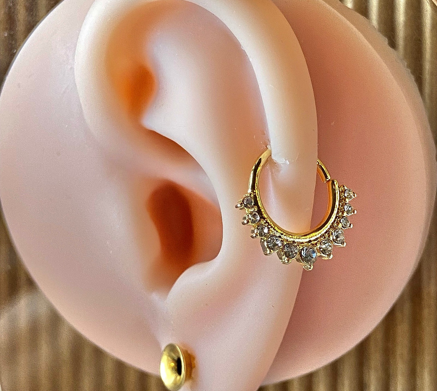 1pc Half Circle Gems Bendable Hoop Ring Septum Daith Rook Tragus Ear Cartilage