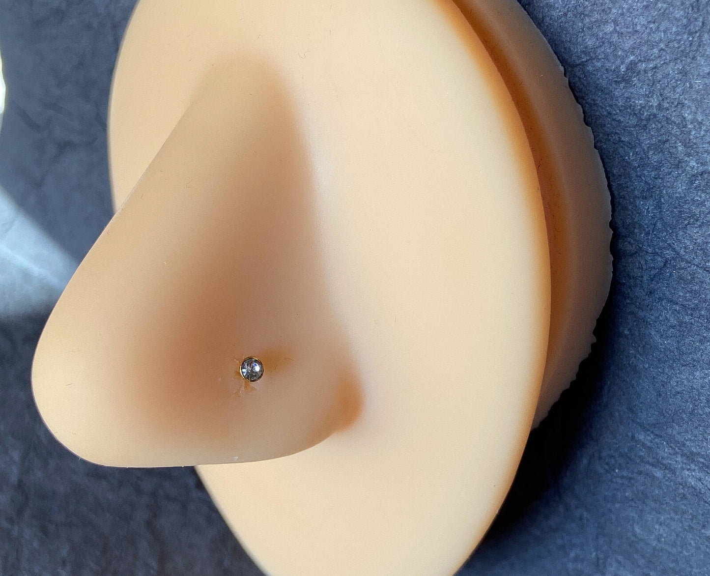 3pc Value Pack PVD Plated Nose Studs Black, Gold & Rose Gold - choose 18g or 20g