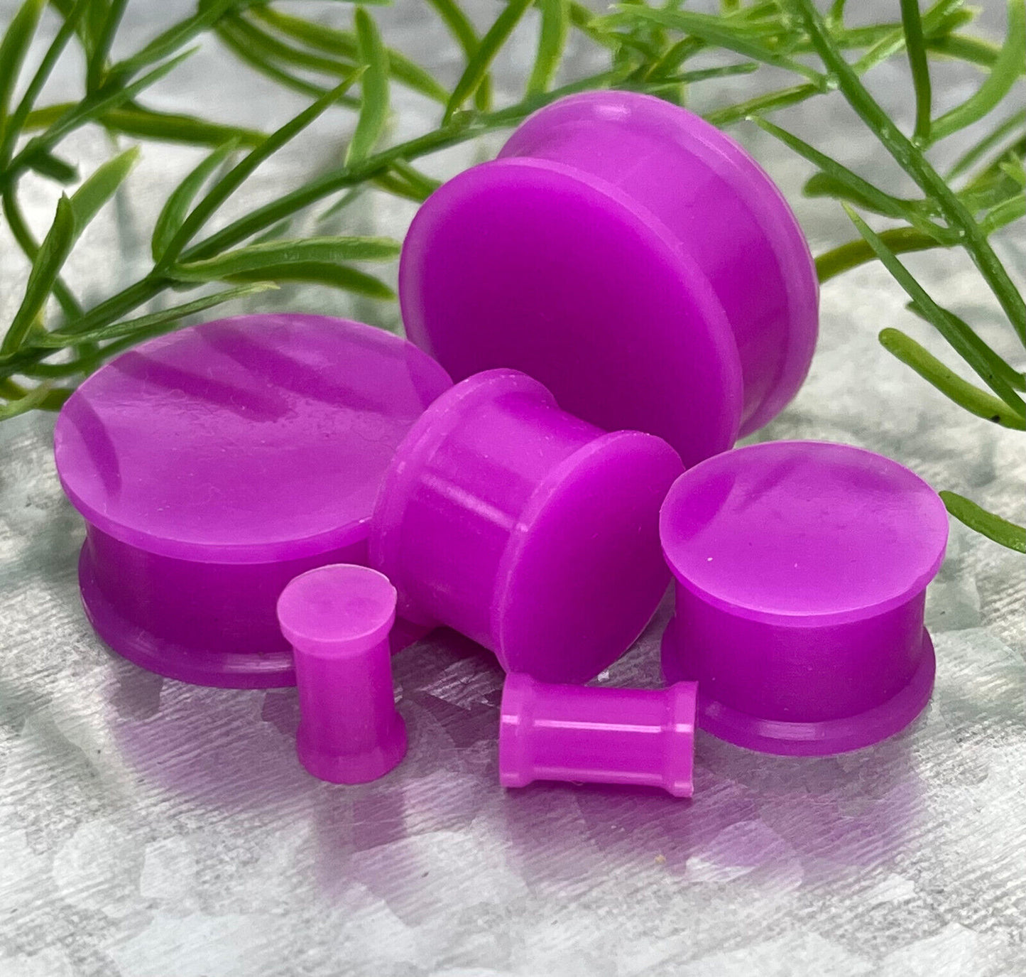 PAIR Solid Silicone Plugs Earlets Gauges 8g 6g 4g 2g 0g 00g + large sizes to 2"