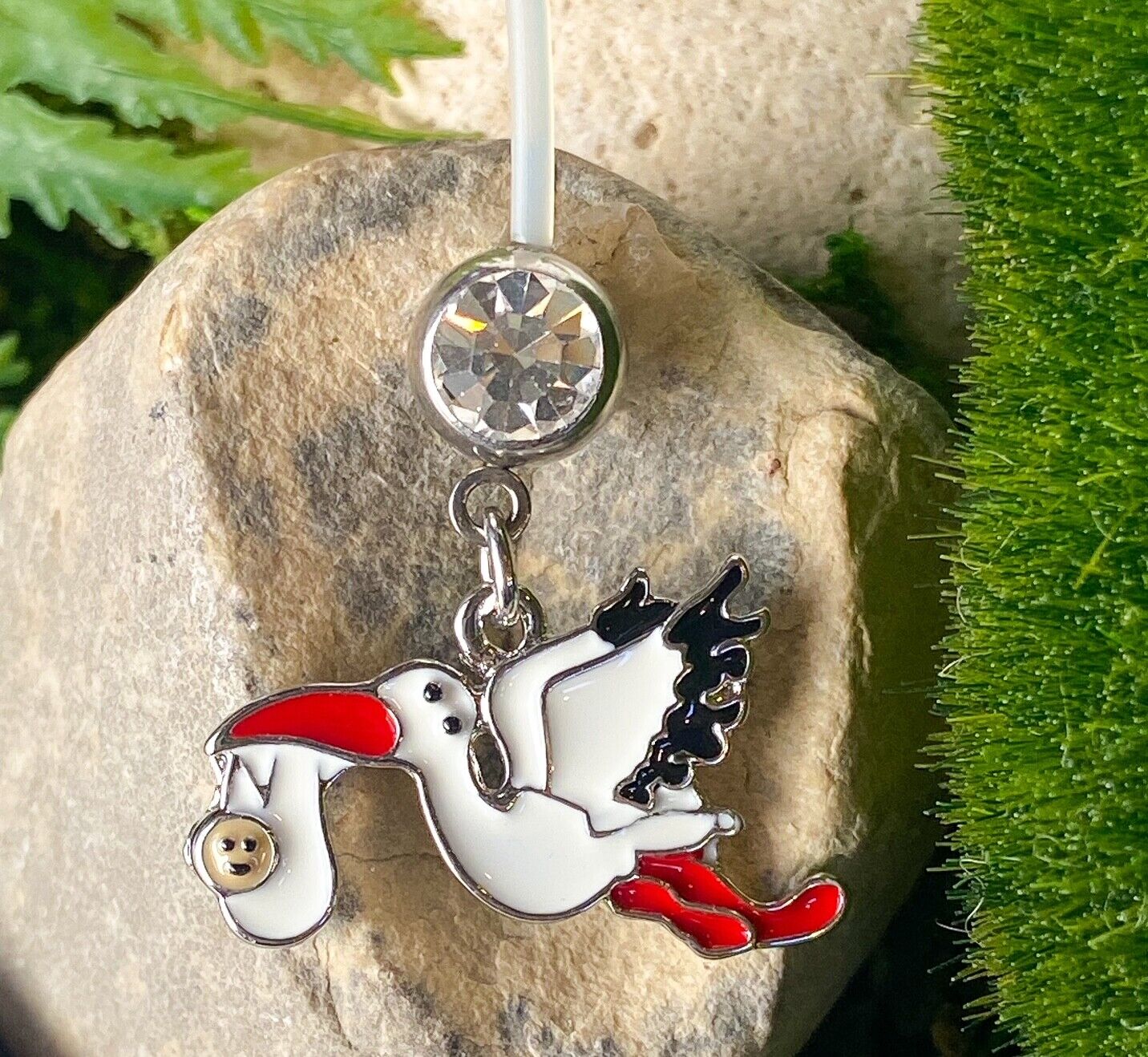 2" Bioflex Pregnancy Belly Ring Delivery Stork Maternity Navel Naval