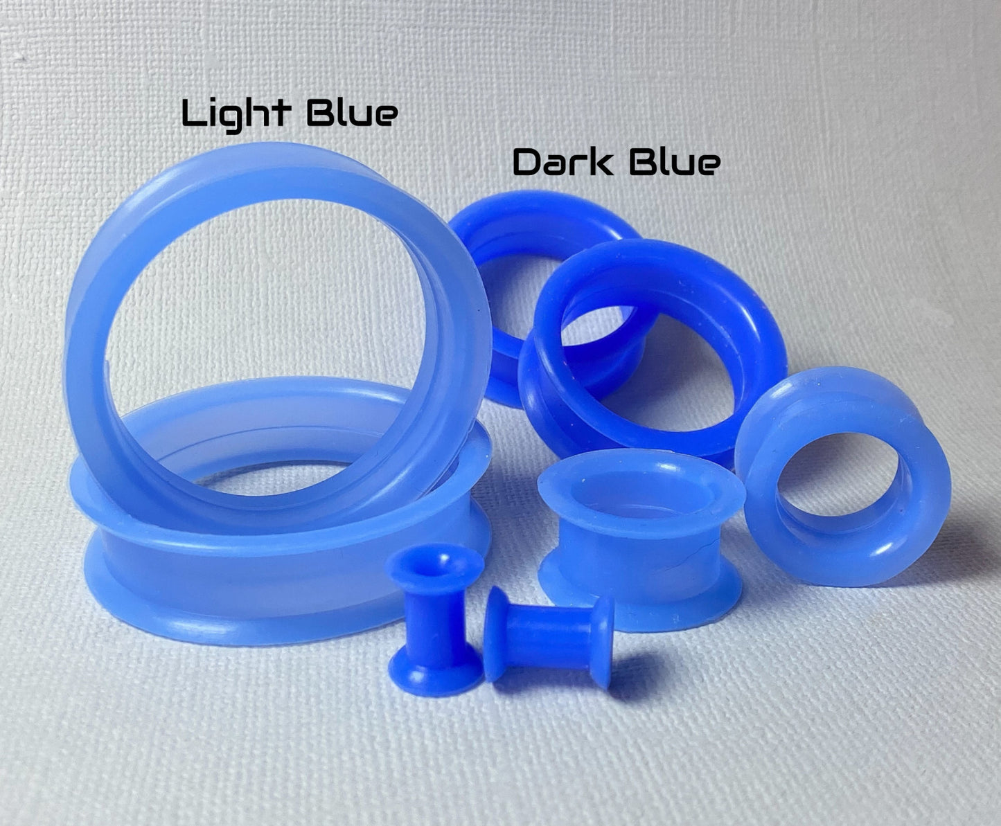 PAIR Soft Silicone Ear Tunnels Plugs - choose from 10 colors up to size 50mm!