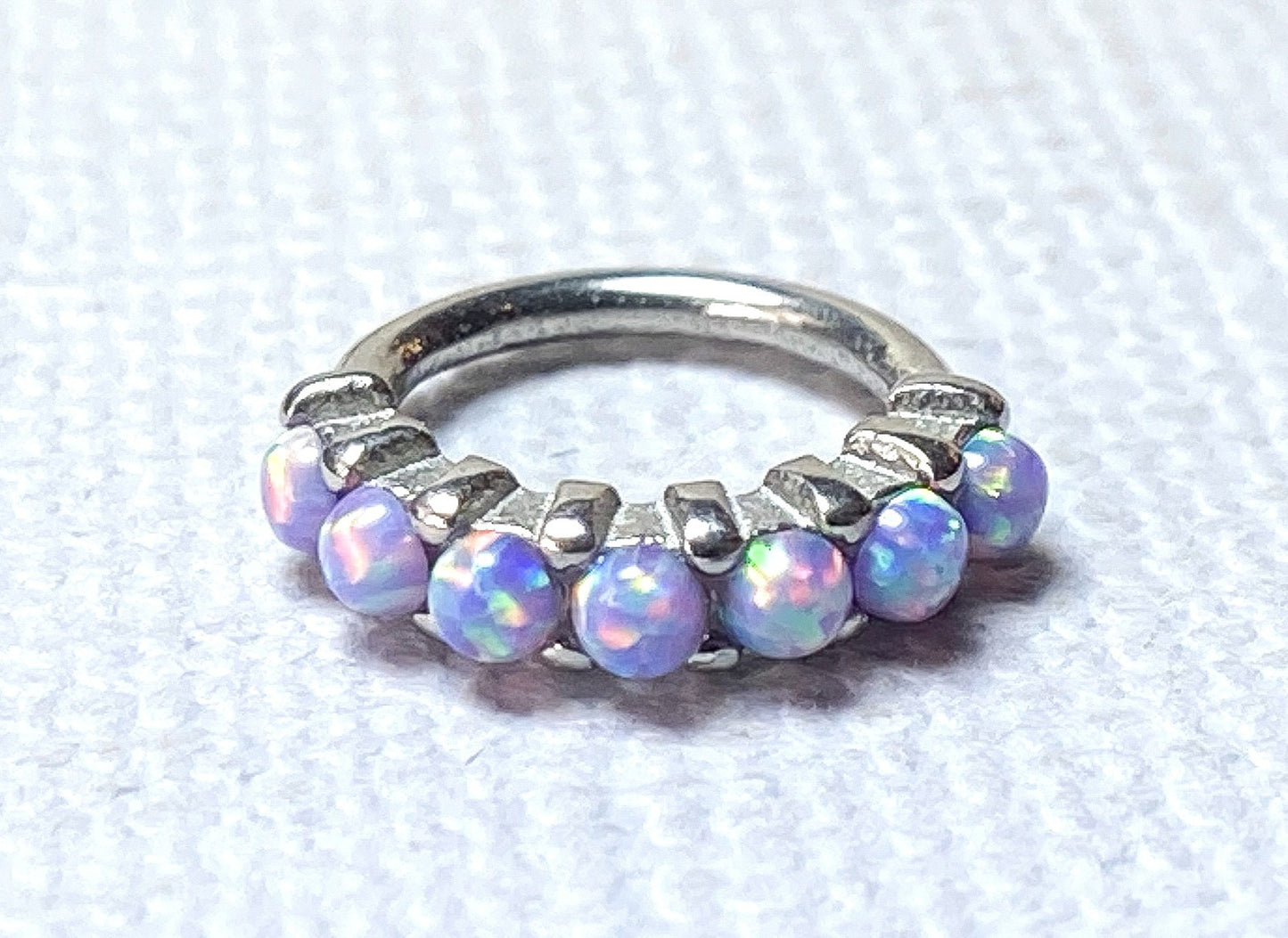 1pc Bendable 7 Opal Hoop Ring Nose Eyebrow Cartilage Rook Daith Helix Tragus